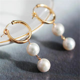 10MM Shell Pearl Dangle Earrings 18KGP Halloween Jewelry