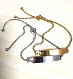 10Pcs Stainless Steel Heart Chain Bracelets DIY Logo Name