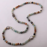 10mm Amazonite Stone Pearl Charm Necklace