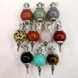10pcs Natural Stone Crystal Agates Balance Reiki Dowsing Pendulum