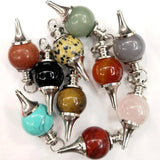 10pcs Natural Stone Crystal Agates Balance Reiki Dowsing Pendulum