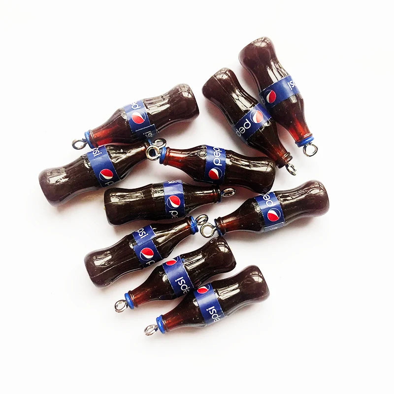 10pcs Cartoon Drink Bottle Acrylic Pendants For DIY Necklace Bracelet
