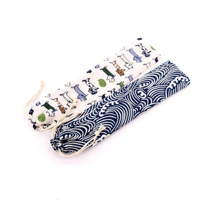 10pcs 6*27cm Drawstring Cotton Bags for Jewelry Fork Chopsticks Tableware