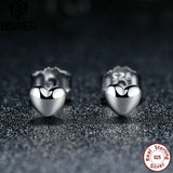 925 Sterling Silver Heart Shape Crystal Stud Earrings for Women
