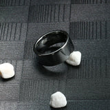 11mm Wide Tungsten Carbide Wedding Band Engraved Flying Fish Ring