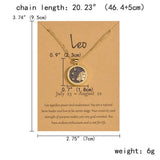 Constellation Necklace Zodiac Sign Round Pendant Couple Jewelry Birthday Gift