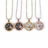 Constellation Necklace Zodiac Sign Round Pendant Couple Jewelry Birthday Gift