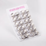 12 Pairs Stainless Steel Hoop Earrings Minimalist Jewelry