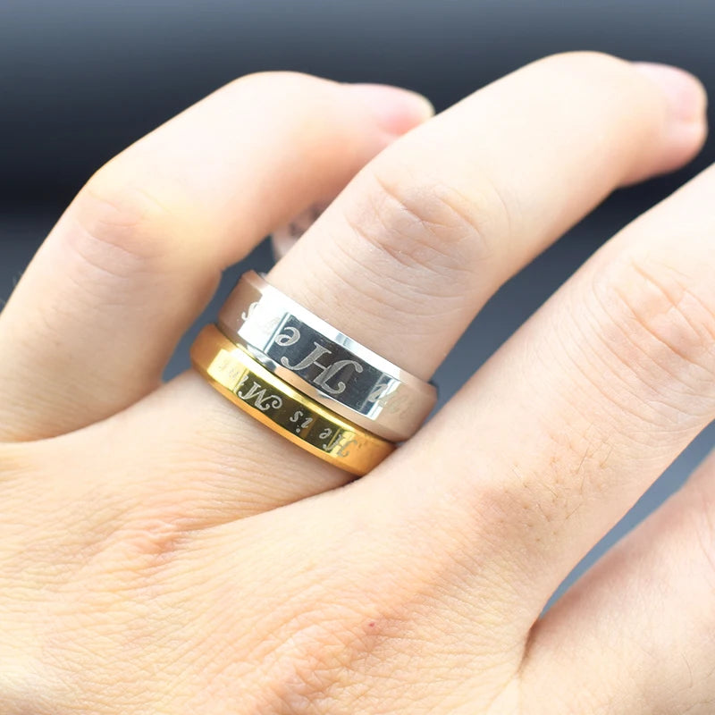 12 Mix Couple Rings Vintage Silver Gothic Wedding Letter Rings Set