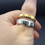 12 Mix Couple Rings Vintage Silver Gothic Wedding Letter Rings Set