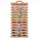 12Pcs Set Fatima Beaded Charms Bracelet For Women