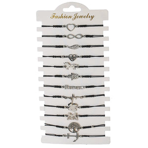 Hand of Fatima Unicorn Heart Charm Bracelet Set for Women