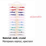 12pcs Shell Crystal Beads Braided Bracelets Women Girl Charms Kid Bracelet