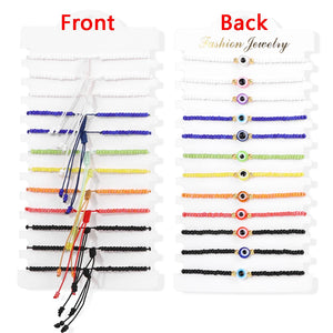 12pcs/set Stone Braided Bracelet Evil Eye Charm Bracelets