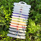 12pcs/set Stone Braided Bracelet Evil Eye Charm Bracelets