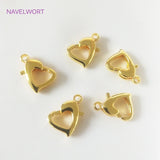 Heart Lobster Claw Clasp 18K Plated Brass Metal Lobster Clasps