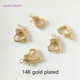 Heart Lobster Claw Clasp 18K Plated Brass Metal Lobster Clasps