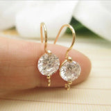 14K Plated Brass Zircon Earring Hooks Studs Pins DIY Jewelry Supplies