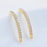 14K Plated Brass Zircon Earring Hooks Studs Pins DIY Jewelry Supplies