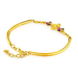 14K Ginkgo Leaf Bracelet Wedding Engagement Colorful Chain Bracelet