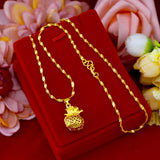 14K Lucky Purse Pendant Necklace for Women's Wedding Choker