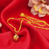 14K Flower Ball Pendant Necklace for Wedding