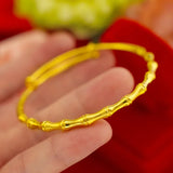 14K Women's Bamboo Slidable Bracelet Fine Jewelry for Wedding Engagement