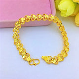 14K Heart Chain Bracelet Statement Jewelry