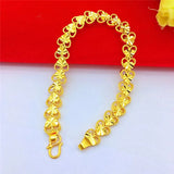 14K Heart-to-heart Chain Bracelet Statement Jewelry