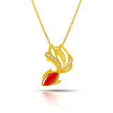 14k Goldfish Pendant Gemstone Necklace for Women