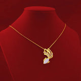 14k Goldfish Pendant Gemstone Necklace for Women