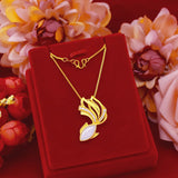 14k Goldfish Pendant Gemstone Necklace for Women