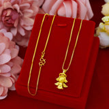 14k Angel Girl Pendant Necklace Choker Jewelry for Wedding