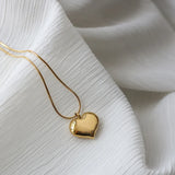 Vintage 14k Plated Heart Pendant for Women