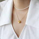 Vintage 14k Plated Heart Pendant for Women