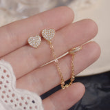 14k Real Love Heart Women Earring Anti Allergy Zircon Ear Clip