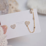 14k Real Love Heart Women Earring Anti Allergy Zircon Ear Clip