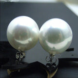 16mm Sea Shell Pearl Silver Earrings Women Aquaculture Easter DIY Christmas