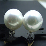 16mm Sea Shell Pearl Silver Earrings Women Aquaculture Easter DIY Christmas