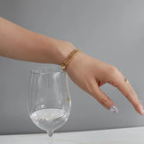 18K Plated Stainless Steel Bracelet High Metal Texture for Women