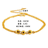 18K Ball Chain Bracelet Wedding Jewelry Not Fade Fine