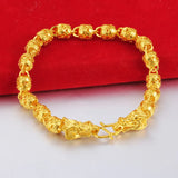18K Bracelet Men Women Widen Watch Ball Bracelet Jewelry