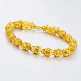 18K Bracelet Men Women Widen Watch Ball Bracelet Jewelry