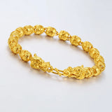 18K Bracelet Men Women Widen Watch Ball Bracelet Jewelry