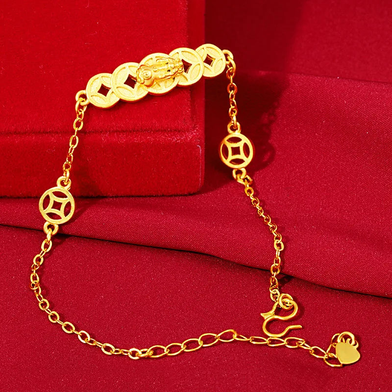 18K Bracelet Men Women Wedding Engagement Widen Watch Chain Bracelet