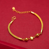 18K Little Bell Lady Bracelet 999 Bangle Wedding Not Fade