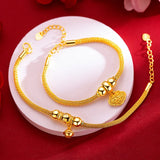 18K Little Bell Lady Bracelet 999 Bangle Wedding Not Fade