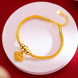 18K Little Bell Lady Bracelet 999 Bangle Wedding Not Fade