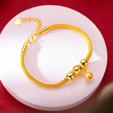 18K Little Bell Lady Bracelet 999 Bangle Wedding Not Fade