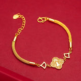 18K Little Bell Lady Bracelet 999 Bangle Wedding Not Fade